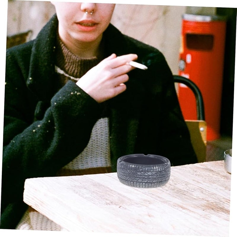 كابيلوك تصميم إطارات منفضة سجائر محمولة حامل رماد مكتبي أسود - Image 5